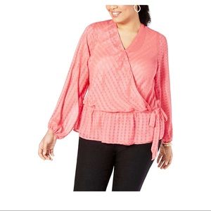 International concept faux wrap top size 2x
